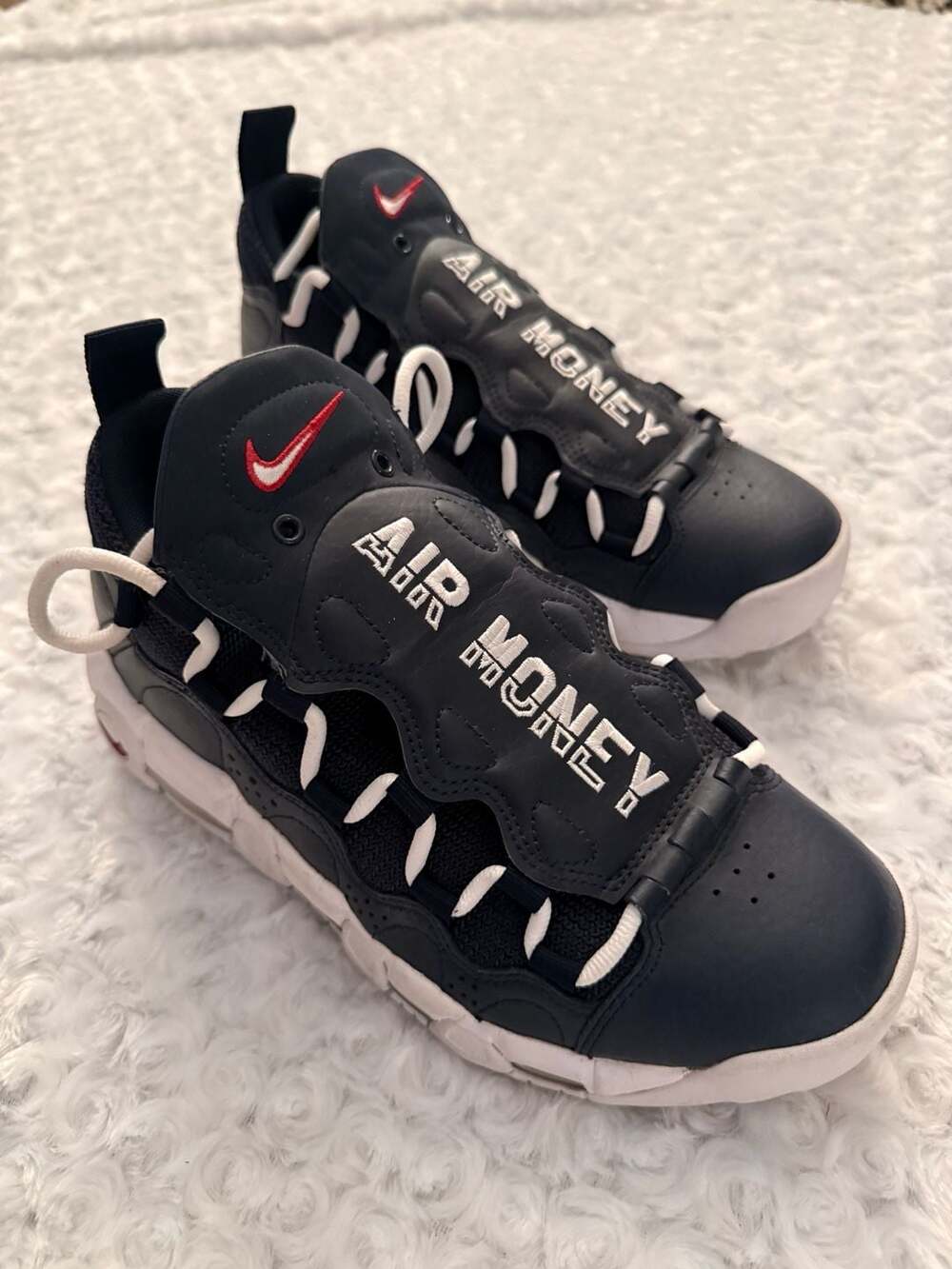 Nike Air More Money Black White Sneakers